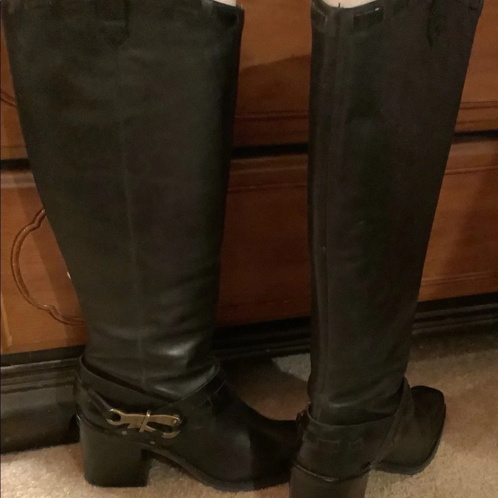 Jessica Simpson black leather boots Lanasi sz 10 40 LN! - Picture 2 of 3